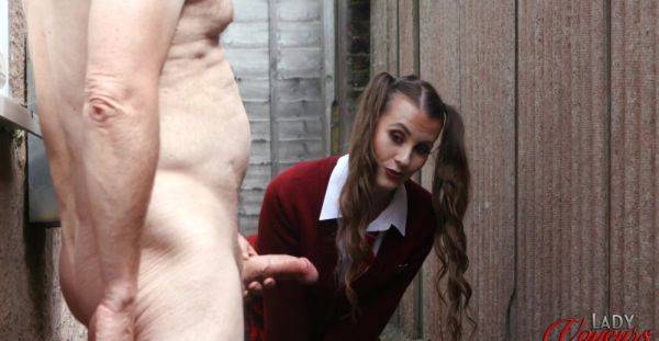 Pigtailed beauty handles senior cock like a pro in sexy CFNM - xbabe.com on v0d.com