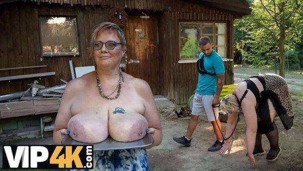 Mature Blonde Diana's Public Pet Play with Strangers in Stockings - porntry.com - Czech Republic on v0d.com