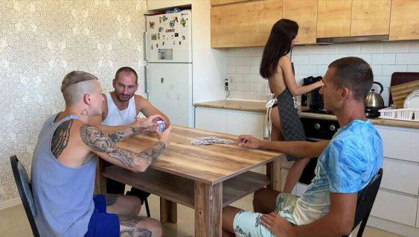Wife Bet on Cards,Gets Fucked by Big Cocks on Kitchen Table - xxxfiles.com on v0d.com