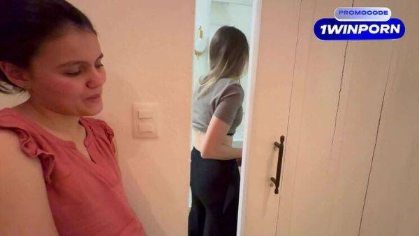 Lusty Latina Scarlett Orders Chanel to Get Off in Public Restroom - porntry.com on v0d.com