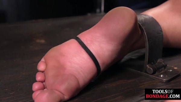 Feet whipped babe suffers multiple orgasms by master Hitachi - hotmovs.com on v0d.com
