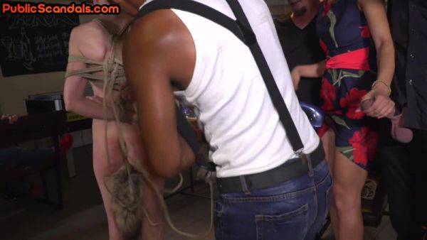 Public bonded bitch disciplined by masters - txxx.com on v0d.com