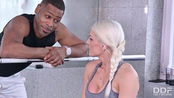Blonde Bombshell Blanche Bradburry: Double Penetration & Facial with Two BBCs - xxxfiles.com - Czech Republic on v0d.com