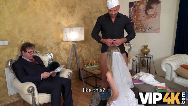 VIP4K. Psychologist sits and watches bride getting sexual experience in wedding dress - hotmovs.com - Czech Republic on v0d.com
