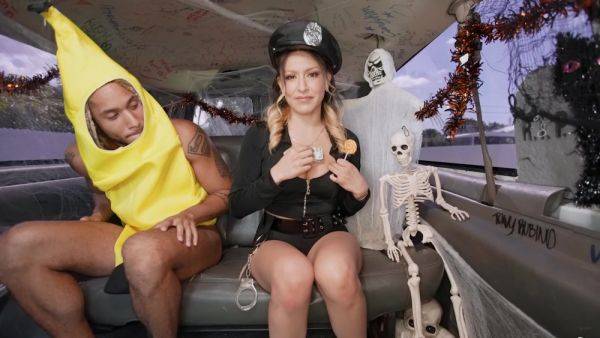 Strong Halloween bang bus sex leads tight blonde to surreal orgasms - xbabe.com on v0d.com
