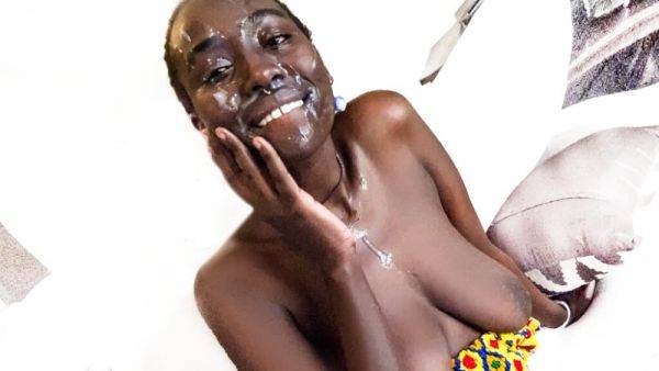 African Casting - Tall Ebony Amateur Slobbers All Over Big White Cock - txxx.com on v0d.com