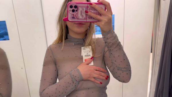 See Through Dresses Try On Haul In The Changing Room 18+ - upornia.com on v0d.com
