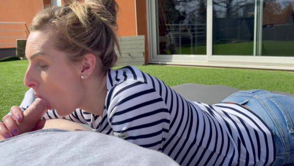 I Give Him A Little Blowjob In The Sun To Swallow My Dose Of Cum - hclips.com on v0d.com