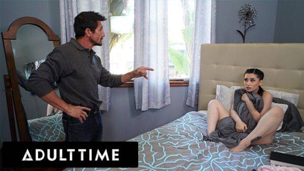 ADULT TIME - Stepdad Tommy Gunn Caught Teen Stepdaughter Aria Lee Playing With Her Pussy! FULL SCENE - txxx.com on v0d.com
