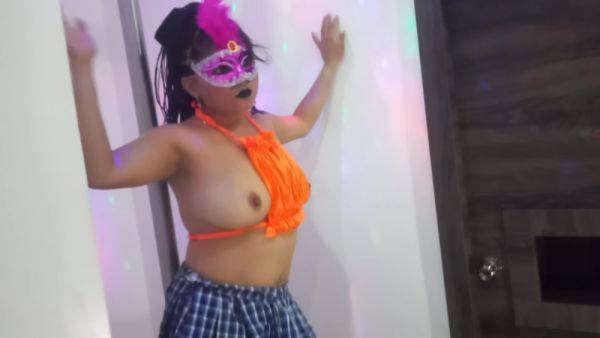 Stepmom Dress Up As A Very Hot Student 18+ And Performs Sexy Dance On The Pole - upornia.com on v0d.com