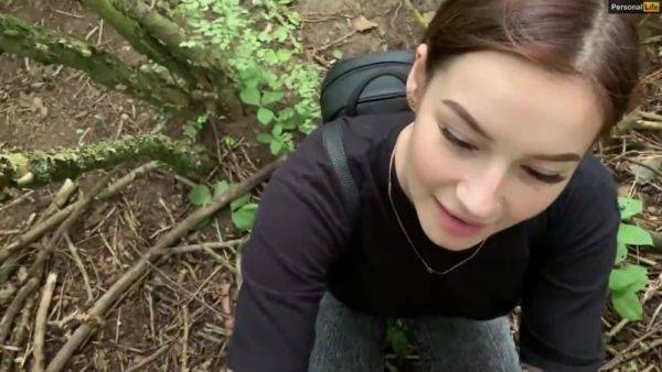 German teen gives risky bj in the woods - Amateur POV - anysex.com - Germany on v0d.com