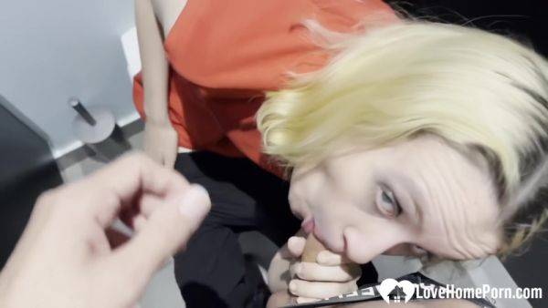 Blonde Teacher In Gives A Blowjob Before Fucking - upornia.com on v0d.com