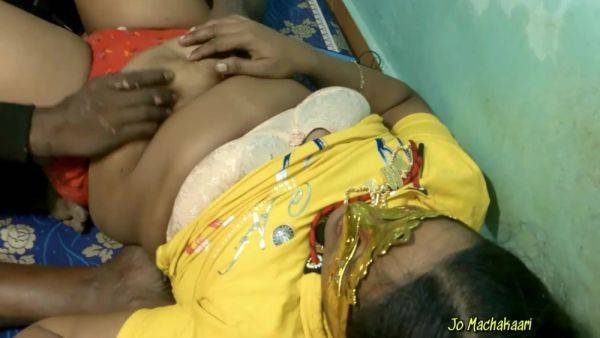 Tamil Man Plays With Her Lovers Boobs - desi-porntube.com - India on v0d.com