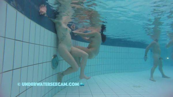 Some Horny Girls In The Sauna Pool - hclips.com on v0d.com