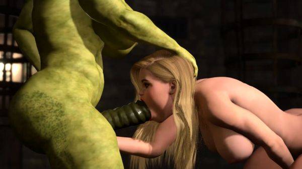 Futa orc with a huge dick fucks hard a sexy blonde slut - drtuber.com on v0d.com