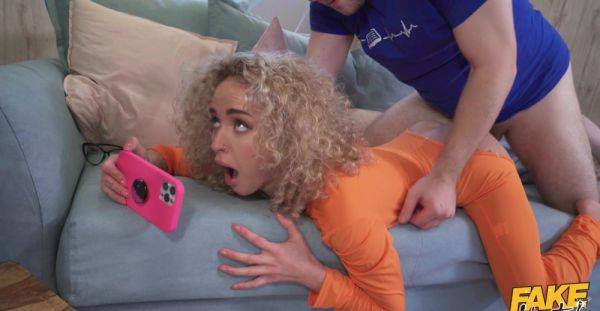 Curly blonde filmed loudly screaming with dick humping her cunt and ass - alphaporno.com on v0d.com