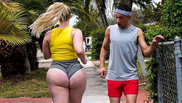 Large Curvy Blonde Lures and Bangs Her Kinky Young Neighbor - veryfreeporn.com on v0d.com