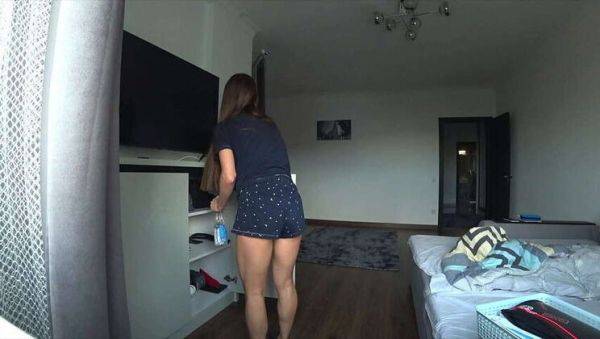 Husband's Friend Fucks Wife on Couch before His Arrival. Genuine Cheating - porntry.com on v0d.com