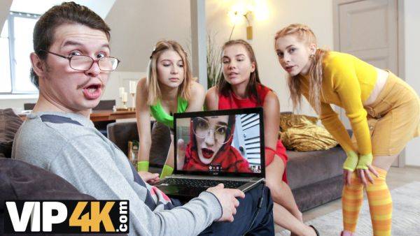VIP4K. While man is busy hot ladies in colorful lingerie lick each others clits - txxx.com on v0d.com