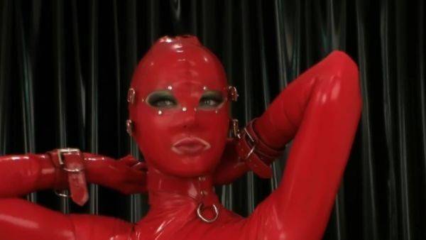 Red Latex Bondage Doll - hclips.com on v0d.com