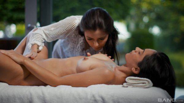 Slender babes lick and finger fuck during erotic massage - xbabe.com on v0d.com