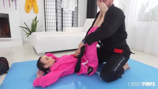 Tiny Petite Spinner Practices Martial Arts Before Taking On A Big Cock Lesson And Gets Her Feet Licked - Selina Imai - upornia.com on v0d.com