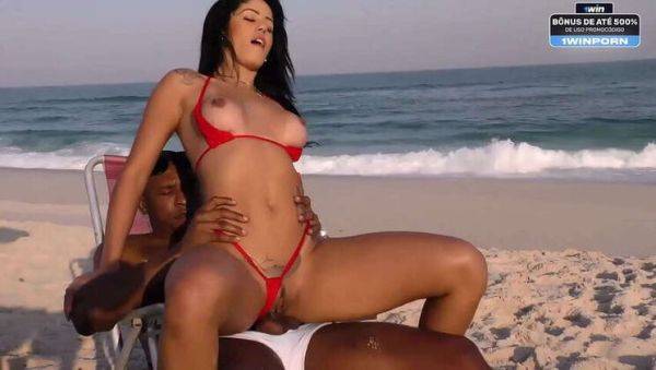 Beach Blowjob and Sex with a Big Cock - porntry.com - Brazil on v0d.com