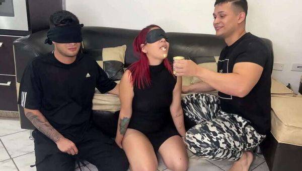 Couple Agrees to Blindfold Game, Secretly a Plan to Bang Hot Girlfriend (Cheating, Cuckold, Netorare) - porntry.com on v0d.com
