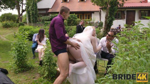 Big ass blondie gets fucked on her wedding day in front of everyone - anysex.com on v0d.com