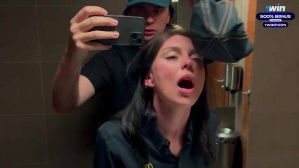 Risky Public Sex In The Toilet Fucked A Mcdonalds Worker Because Of Spilled Soda! - Eva Soda - hclips.com on v0d.com