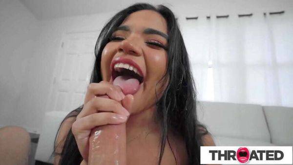 Latin Beauty Summer Col Gives Intense Blowjob and Gets Messy with Apollo Banks - xxxfiles.com on v0d.com