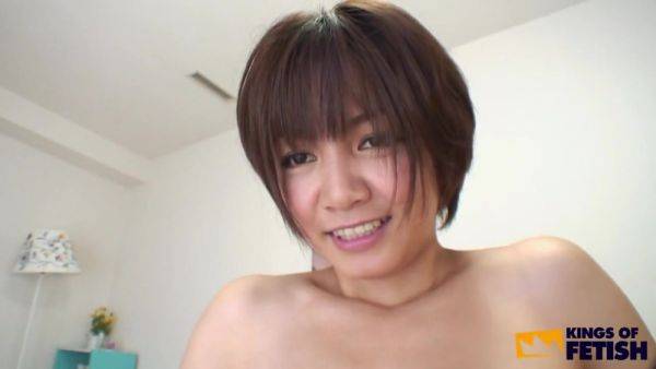 Busty Japanese Babe Gets Her Shaved Pussy Drilled Deep In Many Positions On The Bed - hotmovs.com - Japan on v0d.com