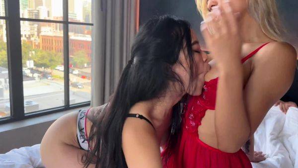 Blonde brunette lesbians flaming pussy licking fingering - drtuber.com on v0d.com