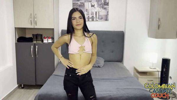 Tiny 18-Year-Old Colombian Latina's First Casting Creampie - porntry.com - Colombia on v0d.com