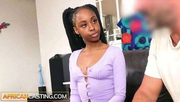 Ebony Amateur Kitty's Audition: Defiant Blowjob & Riding Hard for White Cock - porntry.com on v0d.com