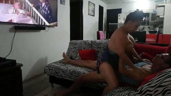 Damian and His Sister-in-Law Rosy Isa: A Steamy TV Session with a Blowjob and Penetration - veryfreeporn.com on v0d.com