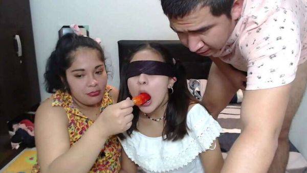 A Sizzling Latina's First Time Trying a Cock, Blindfolded in Amateur Lingerie - veryfreeporn.com on v0d.com