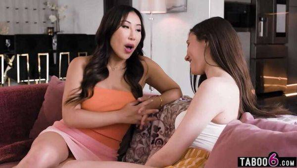 Lesbian Maya Woulfe Dominates Nicole Doshi with Strapon for Anal Play - porntry.com - China on v0d.com