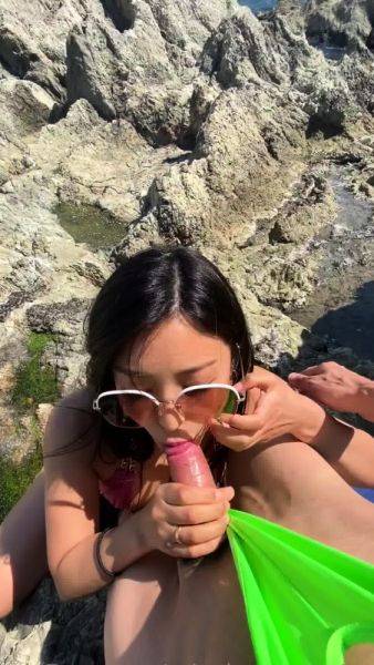 Asian amateur gives an outdoor blowjob - drtuber.com on v0d.com