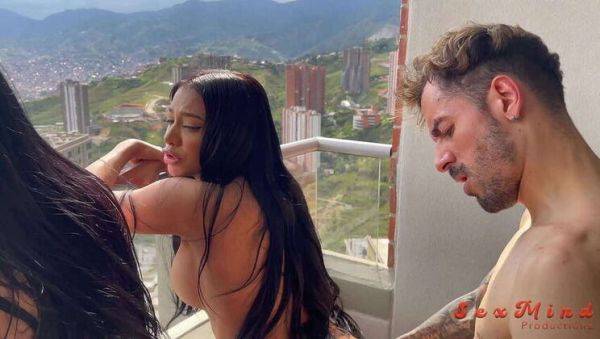 Yenifer Chacon: Venezuelan Brunette with Big Breasts in Intense Encounter with Coach on Balcony - xxxfiles.com - Venezuela on v0d.com