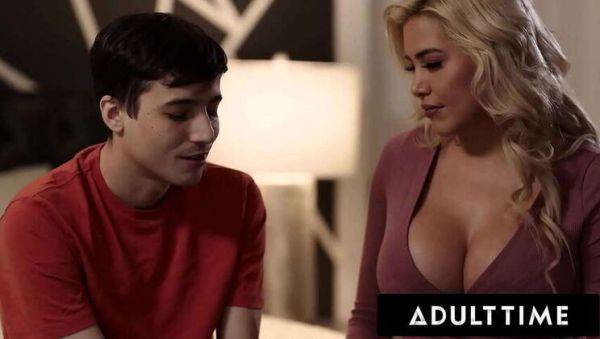Hot Blonde Stepmom Caitlin Bell Initiates Her Stepson Ricky Spanish in Risqué First-Time Encounter - porntry.com - Spain on v0d.com