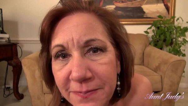 Step-Aunt Marie, 60 & Sexy, Sucks Your Cock & Masturbates in Nylons - porntry.com on v0d.com