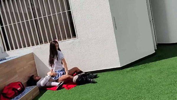 Young Male Students Caught on Camera Having Sex on School Terrace - xxxfiles.com on v0d.com