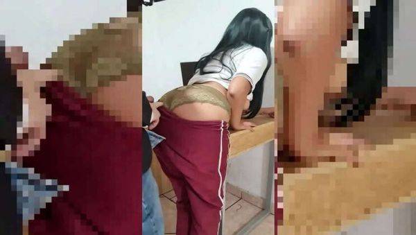 Authentic teen: Classroom quickie & cock-sucking. Latina student with big ass in public, sexy lingerie & school uniform. - veryfreeporn.com on v0d.com