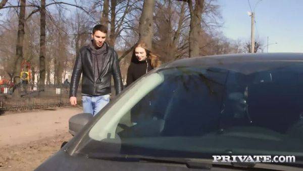 Teen Adel Bye rents a hotel room with her man - porntry.com - Russia on v0d.com