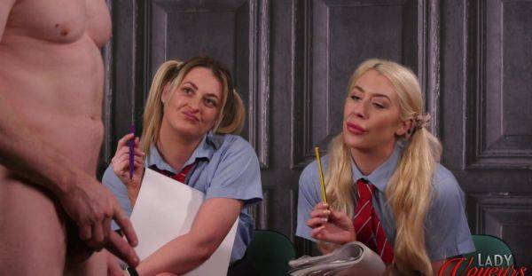 Addictive blonde babes play with the thick dick in charming oral FFM - alphaporno.com on v0d.com