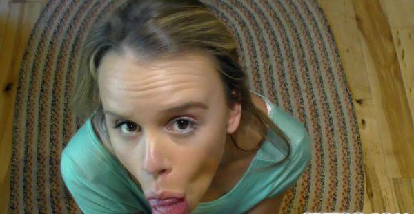 Deep blowjob by a cute blonde in homemade POV romance - xbabe.com on v0d.com