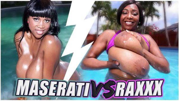 Rachel Raxxx vs Maserati: Busty MILFs Battle in Pool - Big Tits, Wet Bikini, Cumshot Compilation - veryfreeporn.com on v0d.com