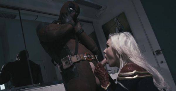 Deadpool tries hot blonde's tight holes after a generous BJ - alphaporno.com on v0d.com