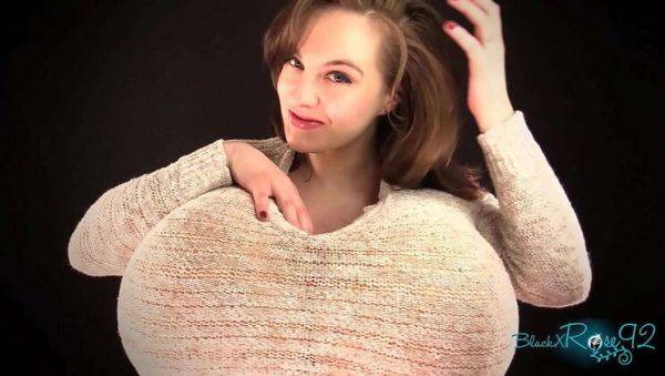 Brunette MILF Stretches Sweater with Dirty Talk and Breast Expansion - xxxfiles.com on v0d.com